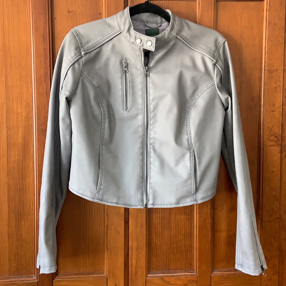 Motto jacket faux leather . Size S, cropped.